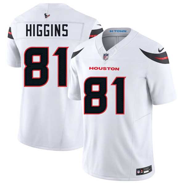 Men & Women & Youth Houston Texans #81 Jayden Higgins White 2025 Draft Vapor F.U.S.E. Limited Stitched Jersey